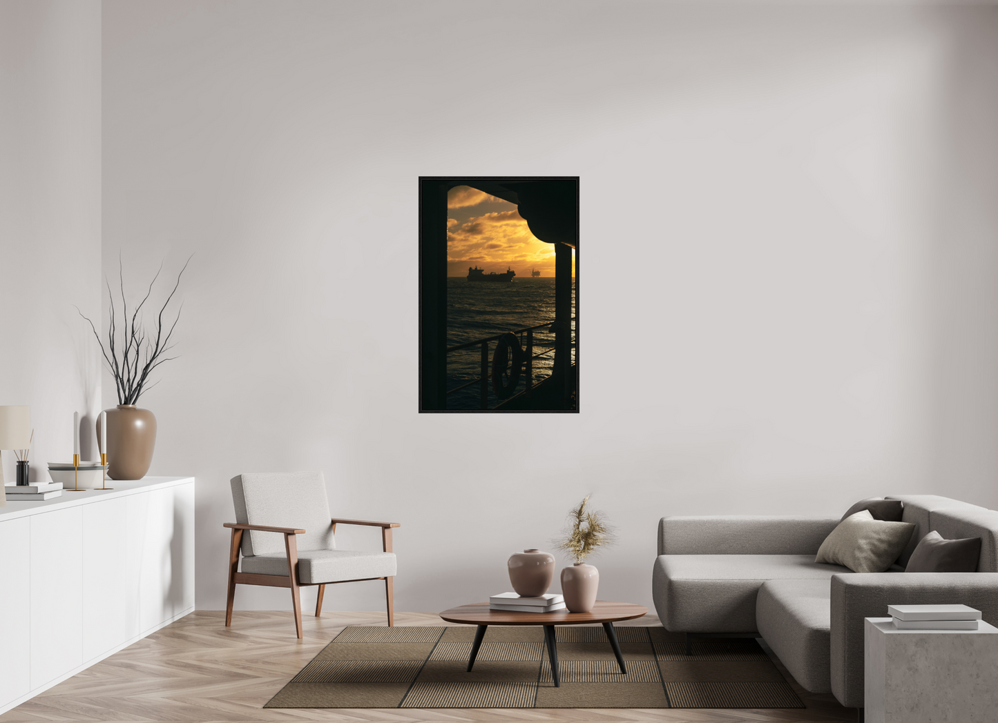 80 x 120 cm, Framed Gallery Print Golden Transit